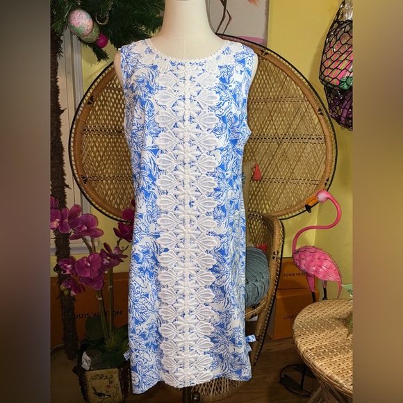 Lilly Pulitzer NWT Melani Dress Coastal Blue Fancy Feet Size 0,14 - Picture 7 of 9